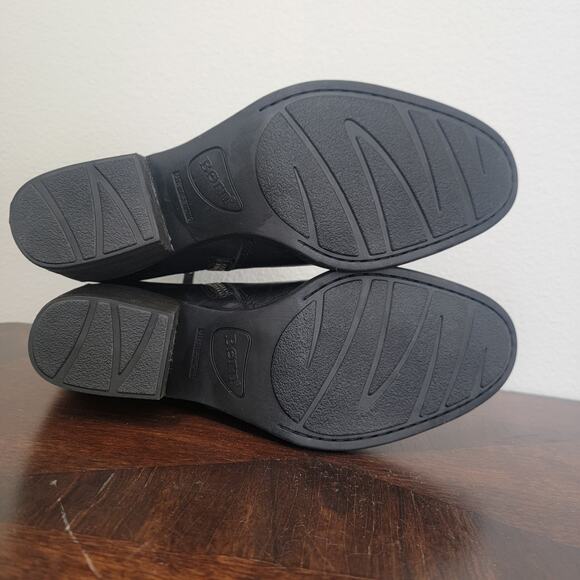 Born BOC‎ Black Booties Ankle Sz 8 Payton BR0026403 Block Heel Buckle Leather - Picture 15 of 16